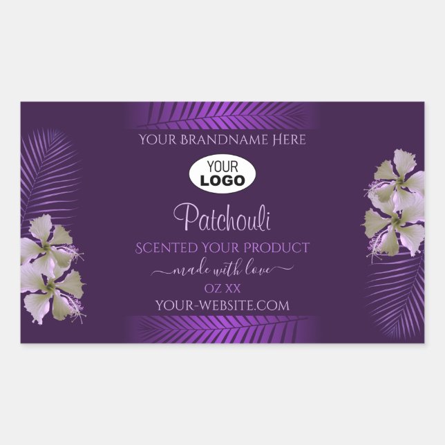 Purple Product Labels Hawaii Flowers Leaves Logo (Front)