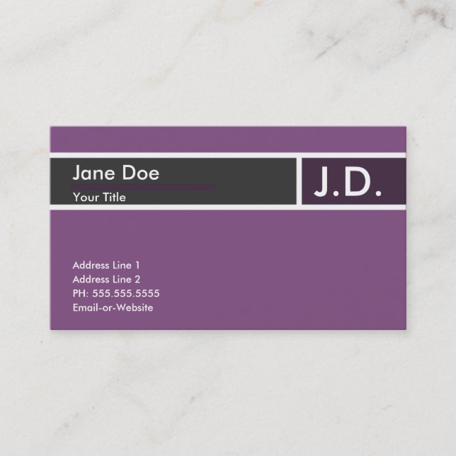 purple professional : business card (Front)