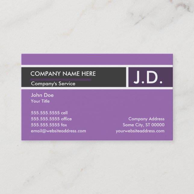 purple professional business card (Front)