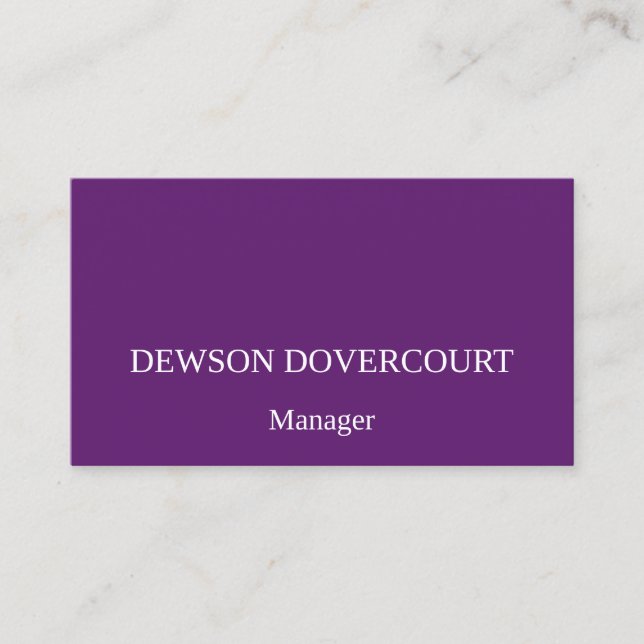 Purple, Professional Profile Card (Front)