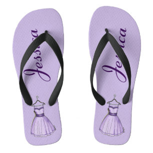 Purple Prom Fifties Vintage Party Dress Fashion Flip Flops