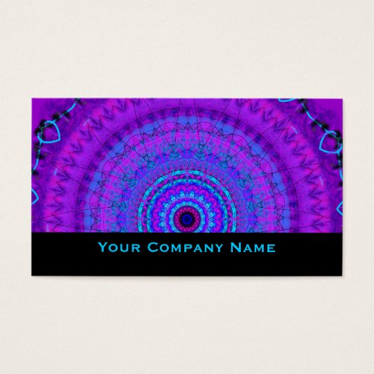 Purple Psyche Mandala kaleidoscope Business Cards