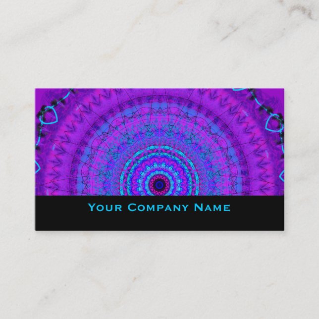 Purple Psyche Mandala kaleidoscope Business Cards (Front)