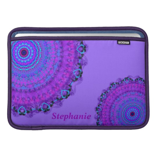 Purple Psyche Mandala name Macbook Air sleeve