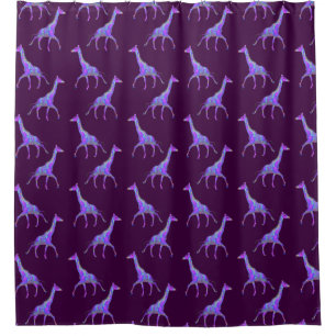 Purple Psychedelic Giraffe Shower Curtain