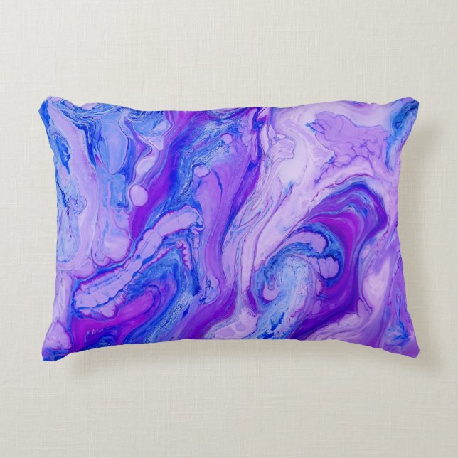 purple psychedelic liquid decorative cushion (Front)