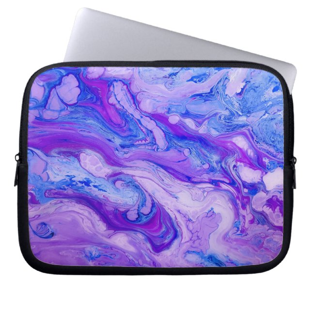 purple psychedelic liquid laptop sleeve (Front)