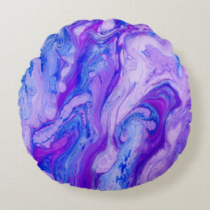 purple psychedelic liquid round cushion