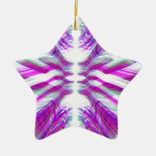 Purple psychedelic pattern ceramic tree decoration