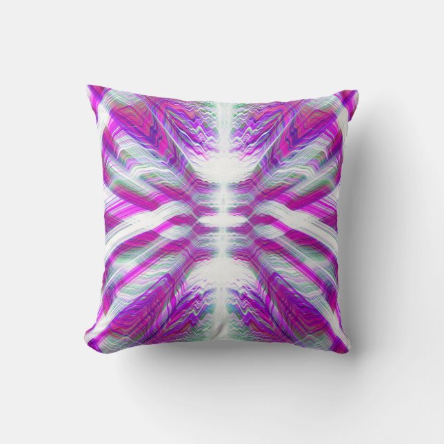 Purple psychedelic pattern cushion (Front)