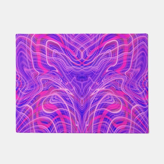 Purple psychedelic pattern doormat (Front)