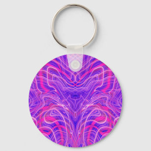 Purple psychedelic pattern key ring