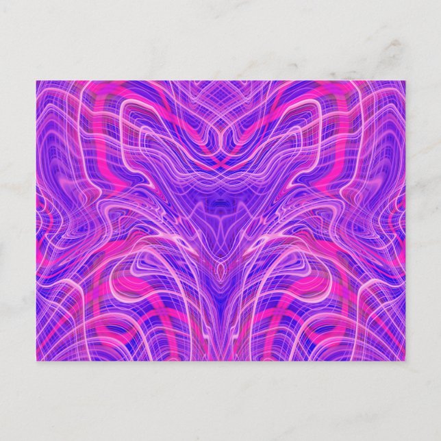Purple psychedelic pattern postcard (Front)