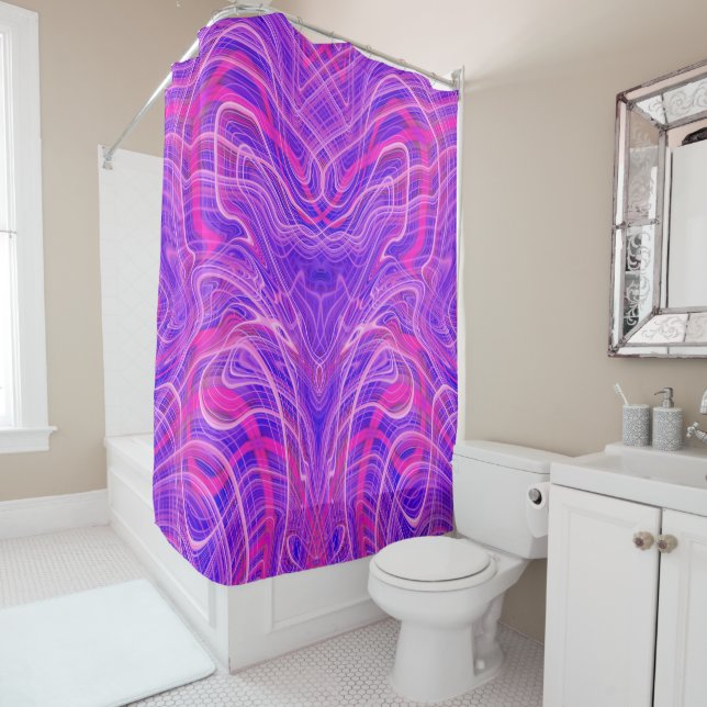 Purple psychedelic pattern shower curtain (In Situ)