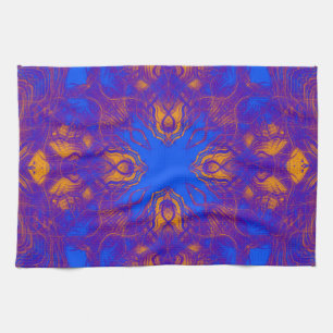 Purple psychedelic pattern tea towel