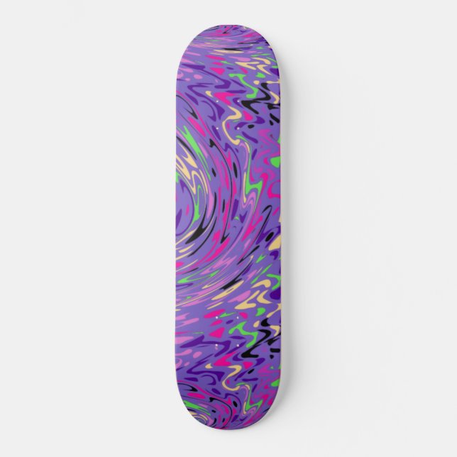 Purple Psychedelic Swirl Skateboard (Front)