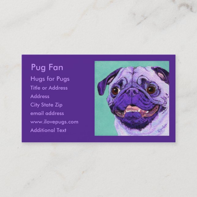 Purple Pug Business Card (Front)