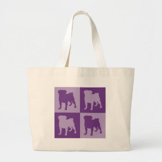 Purple Puggy Tote Bags