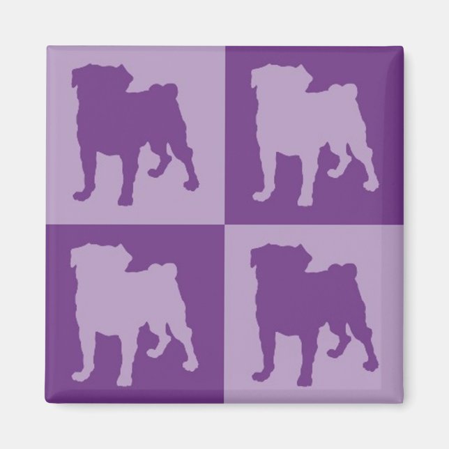 Purple Pugs Magnets (Front)