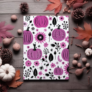 Purple pumpkin and fall flower Thanksgiving Invitation
