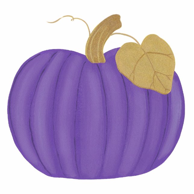 Purple Pumpkin Halloween Ornament Photo Sculpture Decoration (Front)