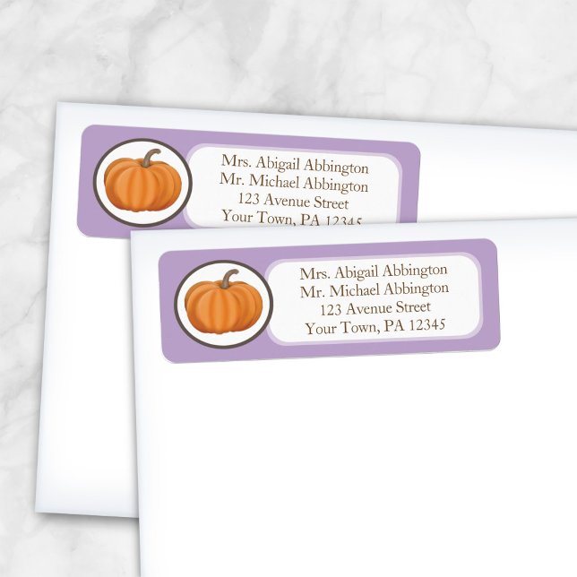 Purple Pumpkin Return Address Labels (Creator Uploaded)