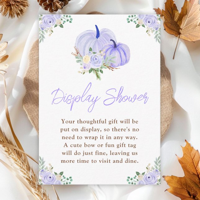 Purple Pumpkins Floral Display Baby Shower Enclosure Card (Creator Uploaded)