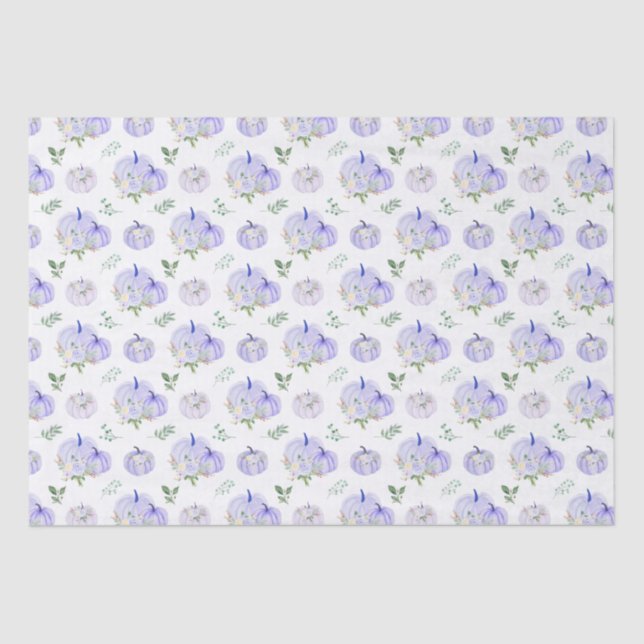 Purple Pumpkins Floral Tissue Paper (Front)