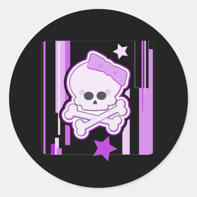 Purple Punk Skull Stickers (Front)