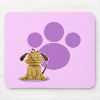 Purple Puppy Paw Mouse Mat
