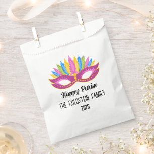 Purple Purim Masquerade Family Name Favour Bags