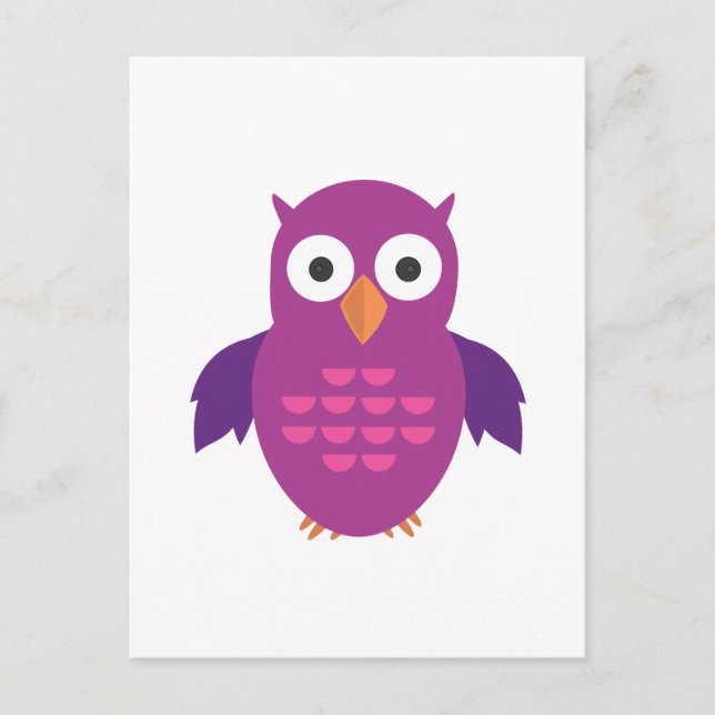 Purple & Purple Owl  Postcard (Front)
