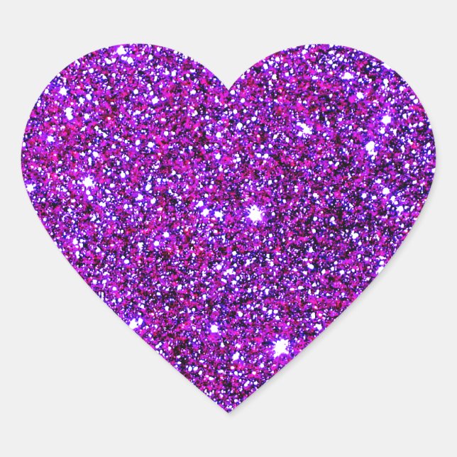 Purple Purple Sparkle Optical Illusion Art Heart Sticker (Front)