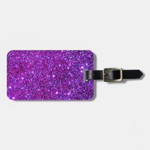 Purple Purple Sparkle Optical Illusion Art Luggage Tag