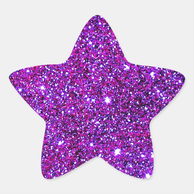 Purple Purple Sparkle Optical Illusion Art Star Sticker (Front)