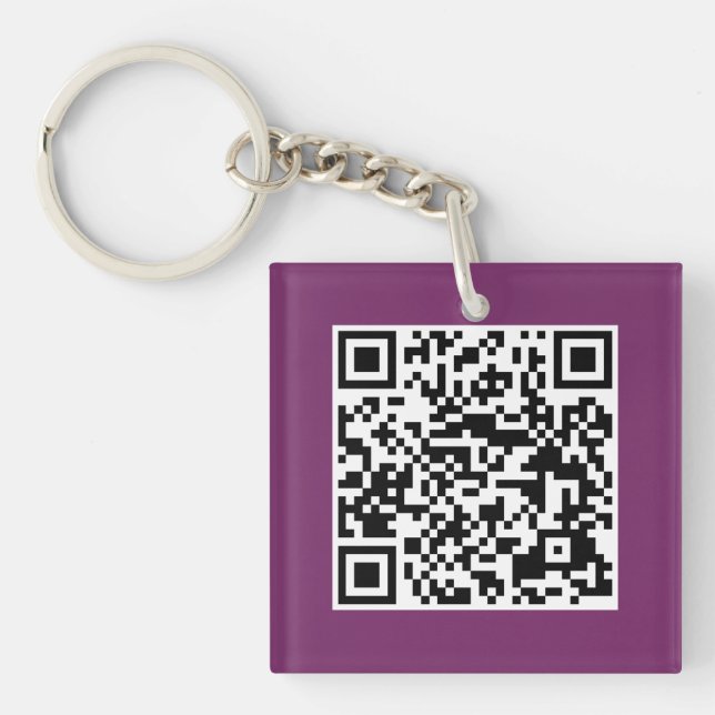 Purple QR CODE Custom Key Chain (Front)