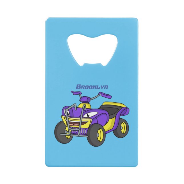 Purple Quad bike cartoon illustration  (Front)