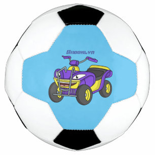 Purple Quad bike cartoon illustration Football