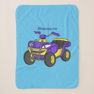 Purple Quad bike cartoon illustration Sherpa Blanket