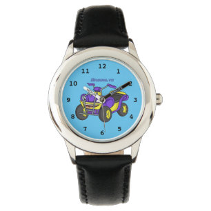 Purple Quad bike cartoon illustration  Watch