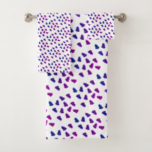 Purple Quartz Amethyst Pattern Bathroom Towel Set