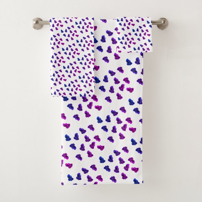 Purple Quartz Amethyst Pattern Bathroom Towel Set (Insitu)