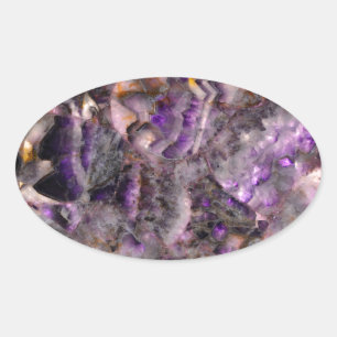 Purple quartz oval sticker