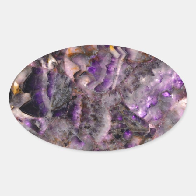 Purple quartz oval sticker (Front)
