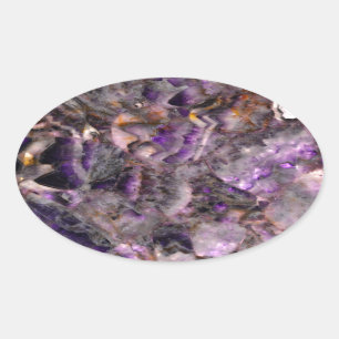 Purple quartz oval sticker