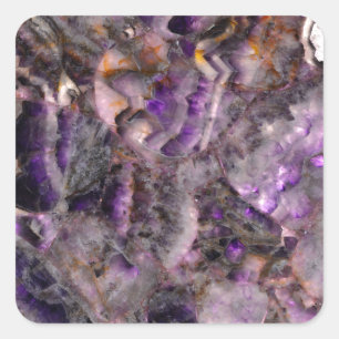 Purple quartz, purple granite stone gemstone square sticker