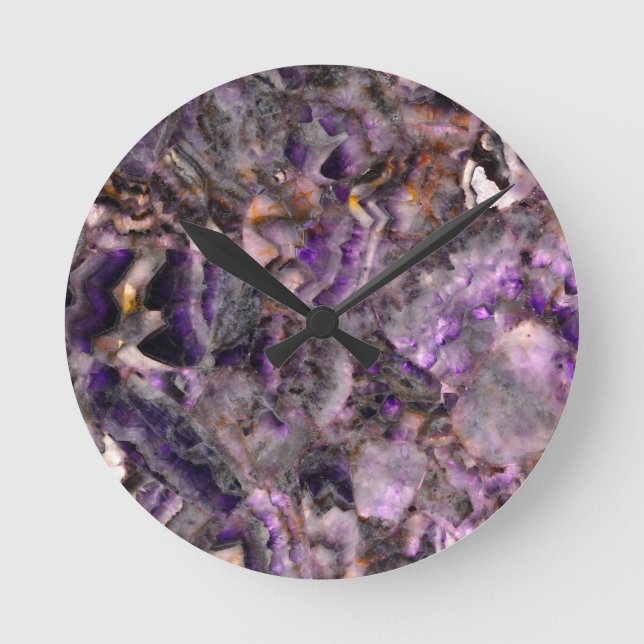 Purple quartz round clock (Front)
