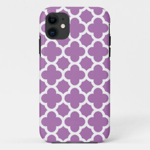 Purple Quatrefoil Trellis Pattern iPhone 11 Case