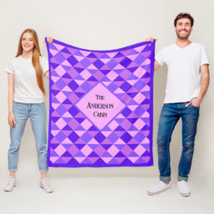 Purple Quilt Pattern Fleece Blanket