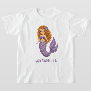 Purple Quilted Mermaid Personalise T-Shirt